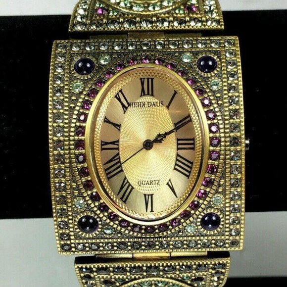 Heidi Daus Swarovski Cuff Wristwatch–Needs Battery